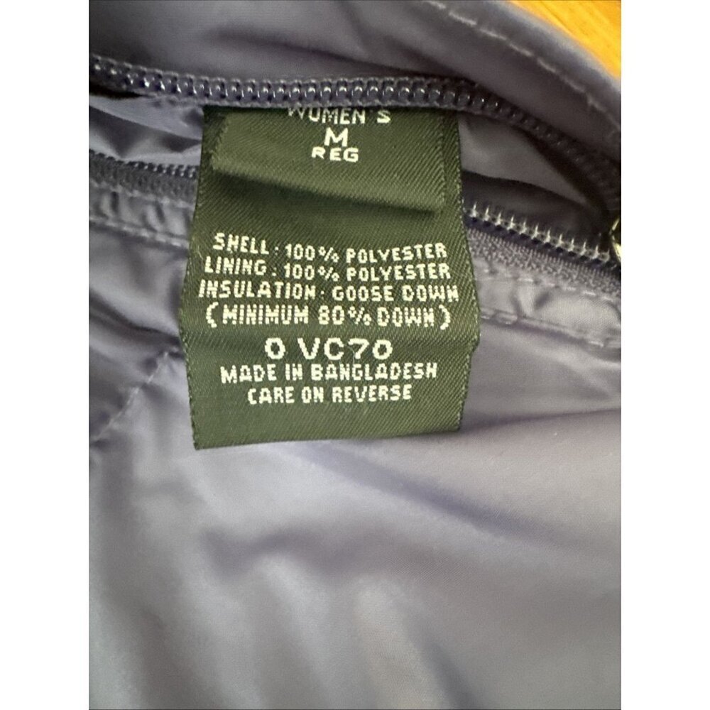 Vtg LL Bean Purple Waterproof Goose Down Reversible Women's Puffer Jacket Size M - Picture 4 of 9